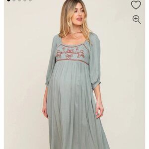 Pink Blush Maternity Cottage core dress